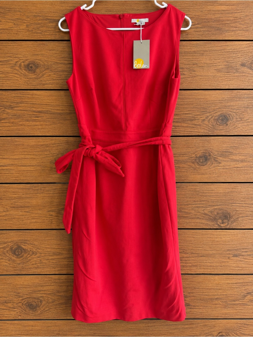 Boden Belted Sheath Dress Coral Salmon Pink 10R NWT